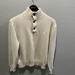 Polo 🏇 by Ralph Lauren Cream Turtleneck Button Up Sweater